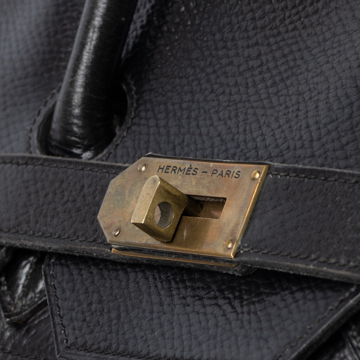 Hermès Black Leather Haut à Courroies 60 Travel Bag