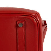 Shop safe online at Labellov in Antwerp, Brussels and Knokke this 100% authentic second hand Hermès Birkin 35 Rouge Vif Swift PHW