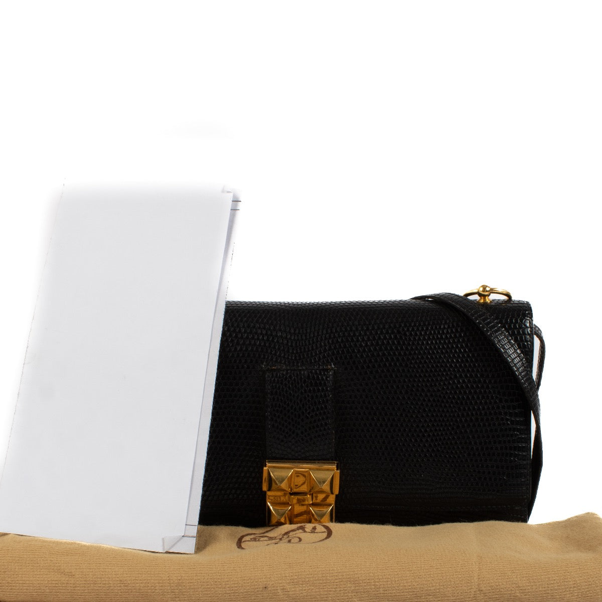 shop 100% authentic second hand Hermès Médor Black Lizard Bag on Labellov.com