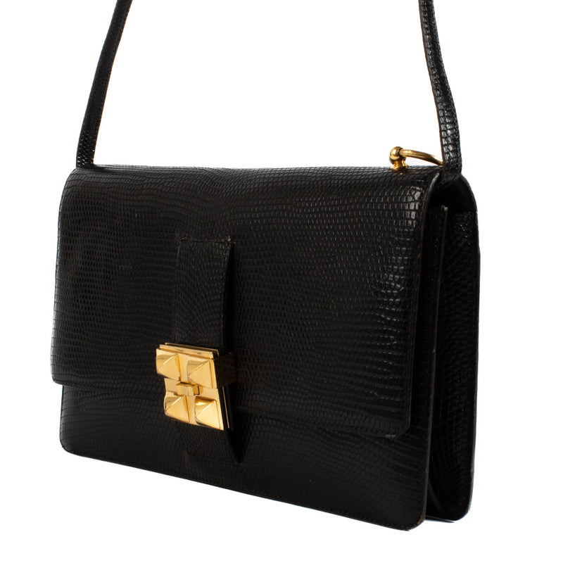 shop 100% authentic second hand Hermès Médor Black Lizard Bag on Labellov.com