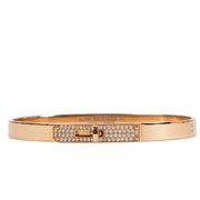 Hermès Diamond Rose Gold Small Kelly Bracelet