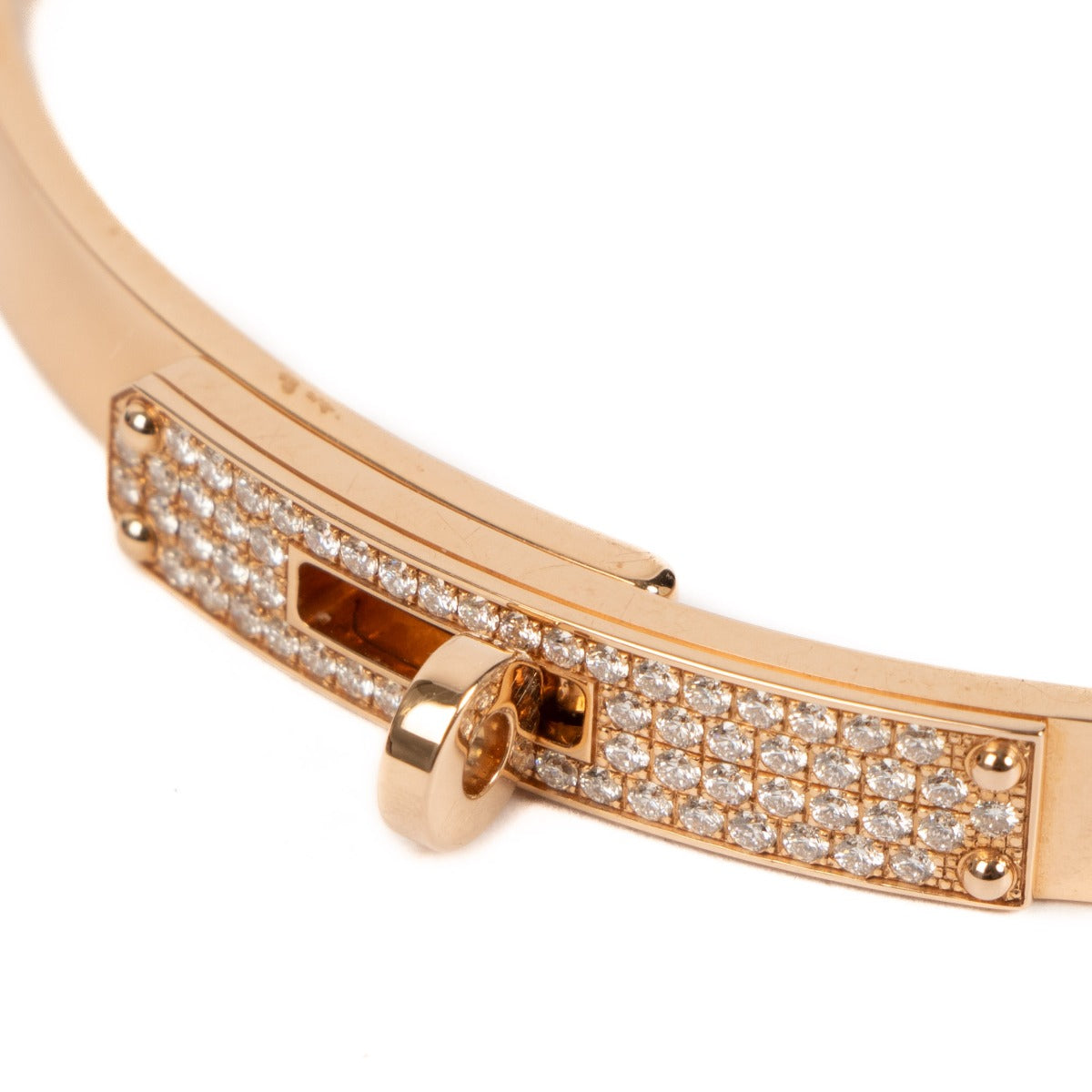 Shop authentic second hand Hermès Diamond Rose Gold Small Kelly Bracelet on www.labellov.com
