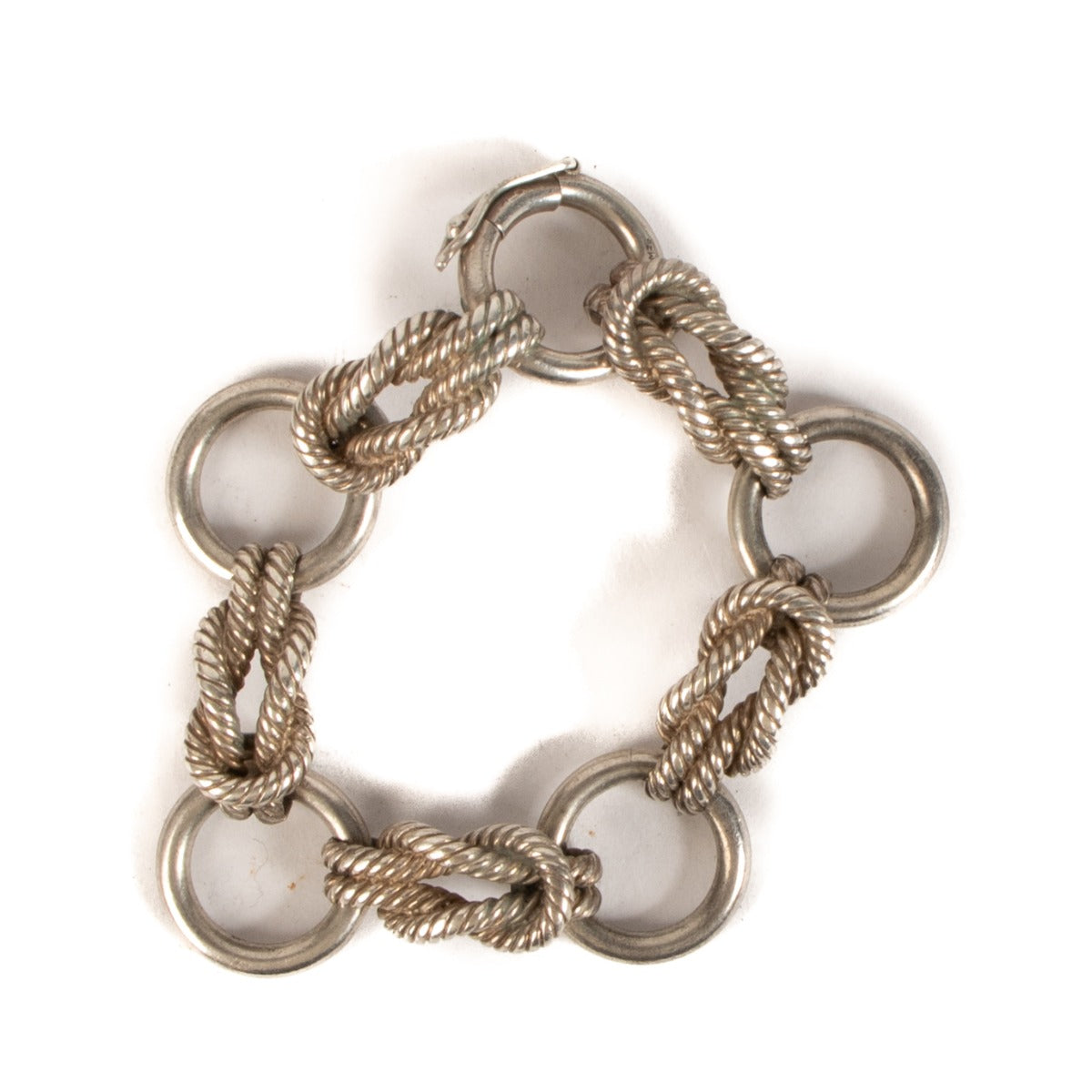Authentic second hand vintage Hermès Sterling Silver Audierne Cordage Noued Marin Bracelet on www.labellov.com