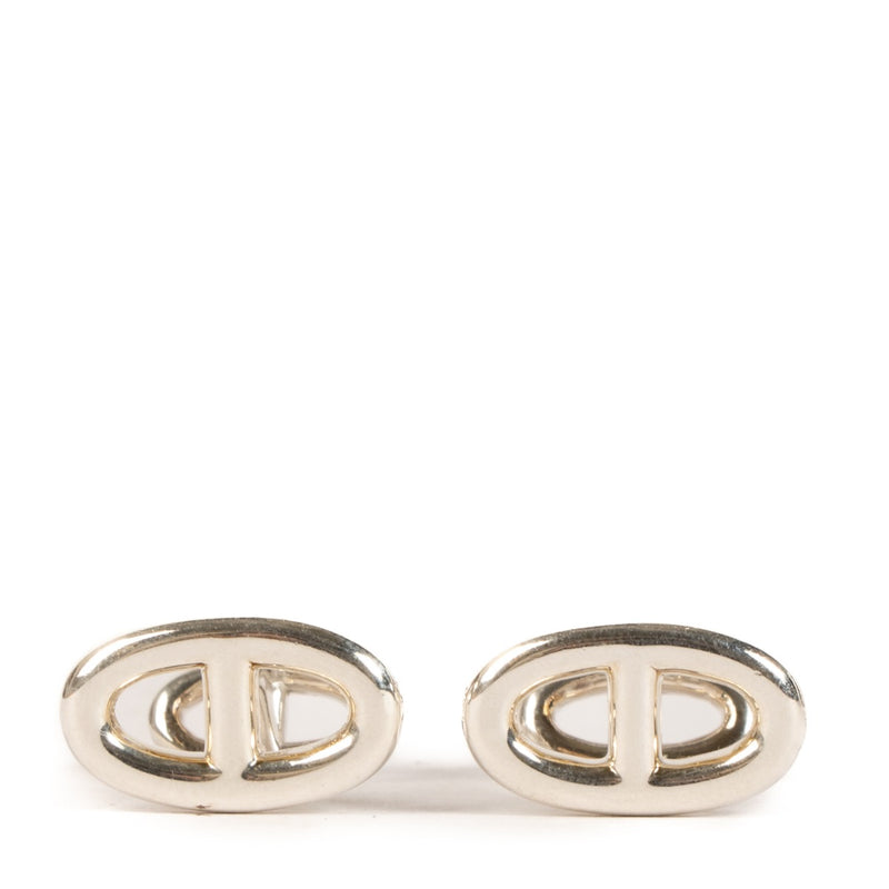 Hermès Sterling Silver Chaine d'Ancre Cufflinks