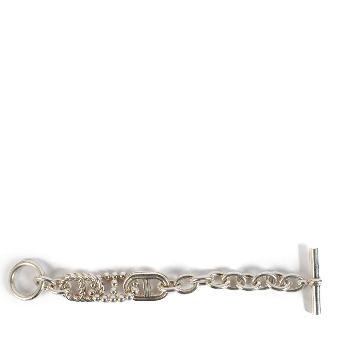 Vintage Hermès Silver 925 Chaîne d'ancre Parade Bracelet on www.labellov.com