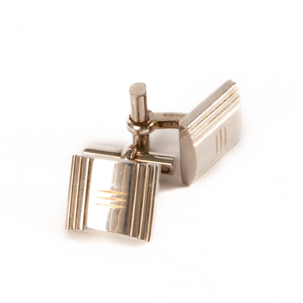 Hermès Sterling Silver Kelly Lock Cufflinks