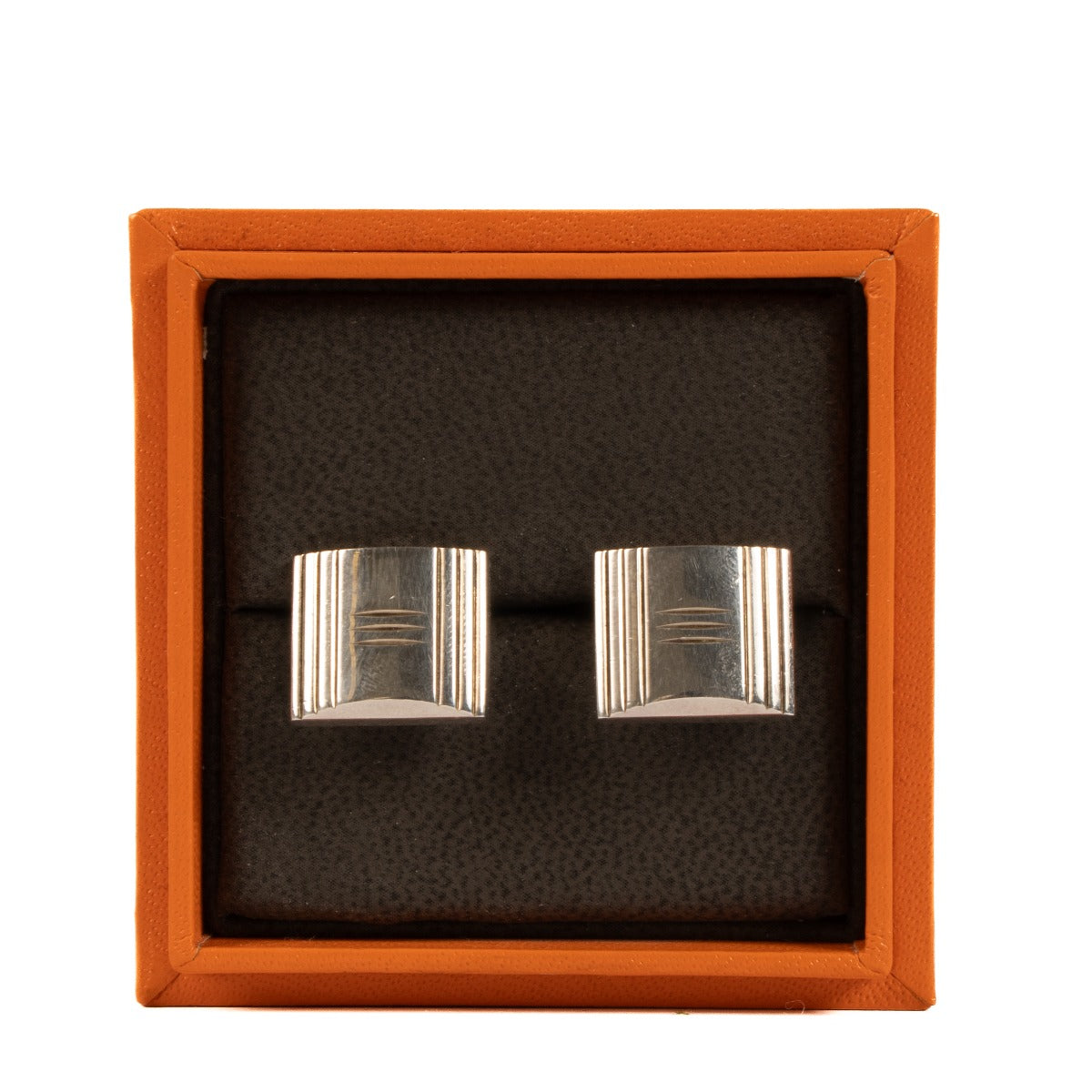 Hermès Sterling Silver Kelly Lock Cufflinks