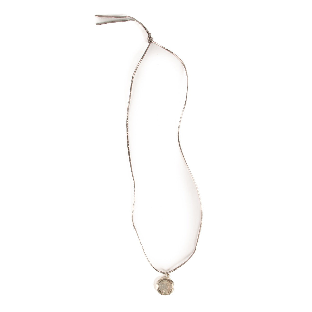 Hermès Vintage Sterling Silver Clou de Selle Coin Pendant Necklace