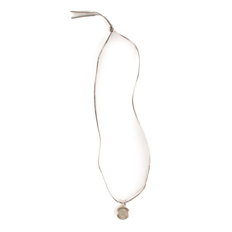 Hermès Vintage Sterling Silver Clou de Selle Coin Pendant Necklace