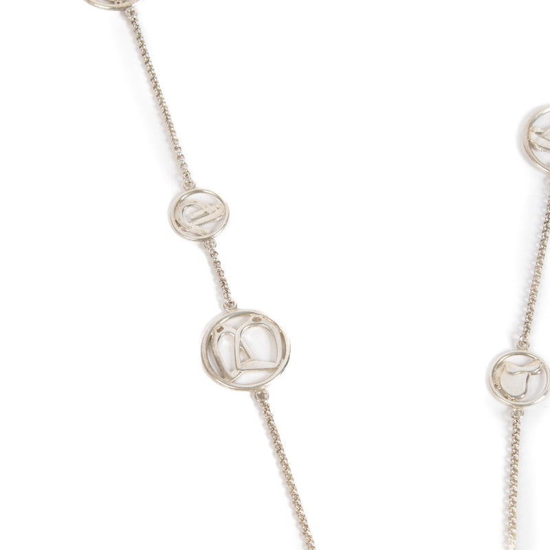 Hermès Sterling Zilveren Hoefijzer Equestrian Belcher Ketting Lange Ketting
