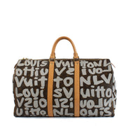 Shop safe online at Labellov in Antwerp, Brussels and Knokke this 100% authentic second hand Louis Vuitton Monogram Grafiti Stephen Sprousse Keepall 50