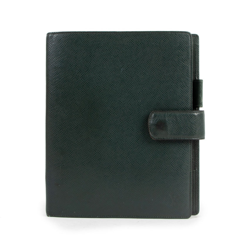 Louis Vuitton Green Taiga Leather Large Ring Agenda Cover