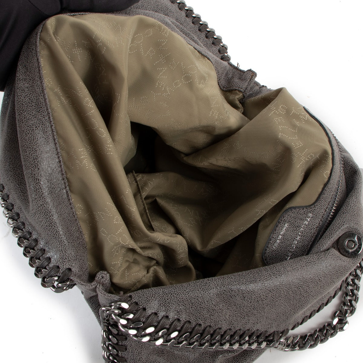 Stella McCartney Grey Shaggy Dear Falabella Fold-Over Tote Bag