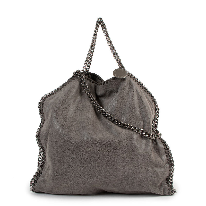 Stella McCartney Grey Shaggy Dear Falabella Fold-Over Tote Bag