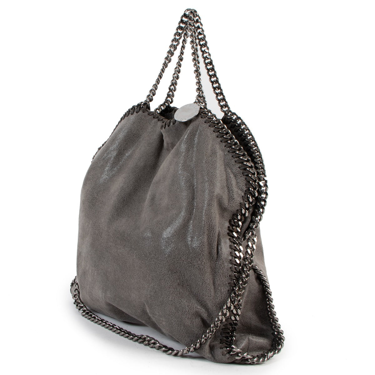 Stella McCartney Grey Shaggy Dear Falabella Fold-Over Tote Bag