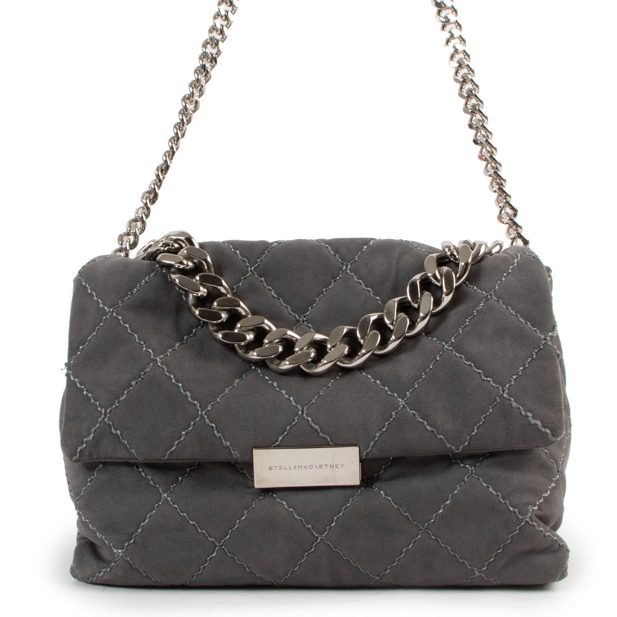 Stella McCartney Grey Soft Bekcett Quilted Crossbody Bag