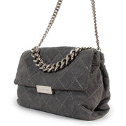 Buy online authentic second hand Stella McCartney Grey Soft Bekcett Quilted Crossbody Bag in very good condition at Labellov in Antwerp