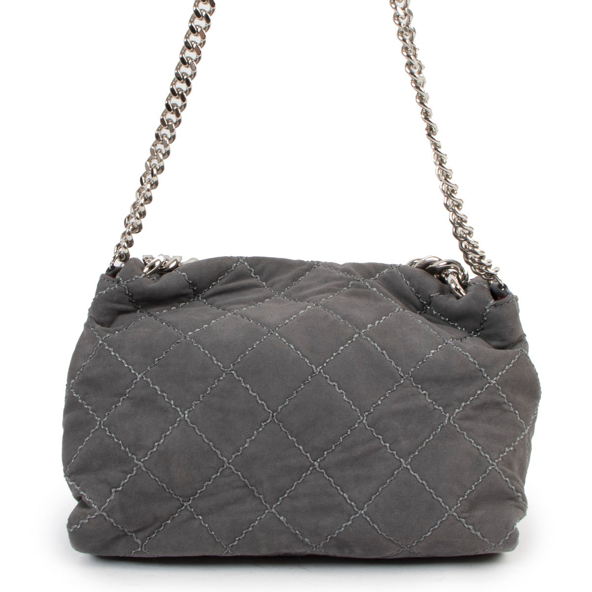 Buy online authentic second hand Stella McCartney Grey Soft Bekcett Quilted Crossbody Bag in very good condition at Labellov in Antwerp