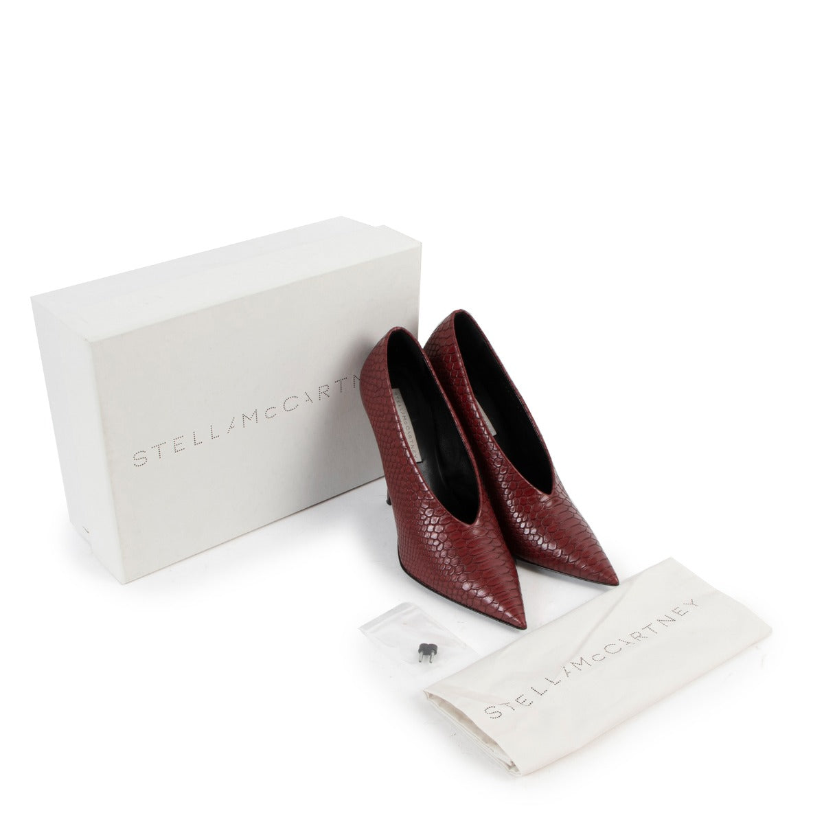 Stella McCartney Burgundy Snake Effect Pumps