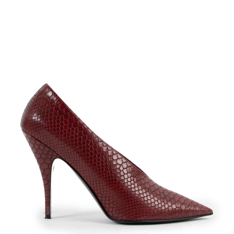 Stella McCartney Burgundy Snake Effect Pumps
