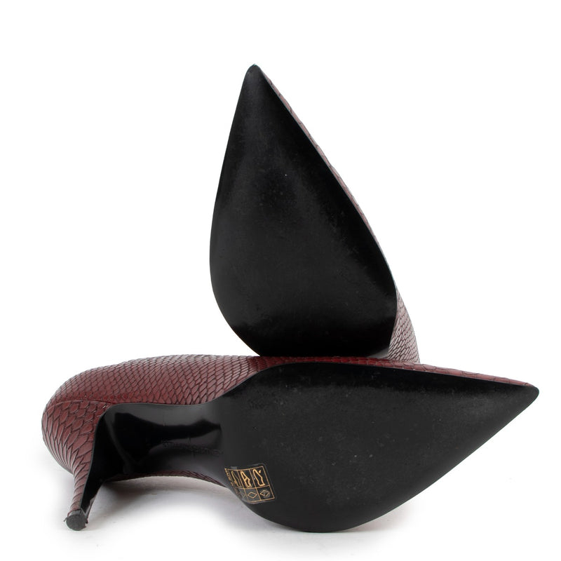 Stella McCartney Burgundy Snake Effect Pumps