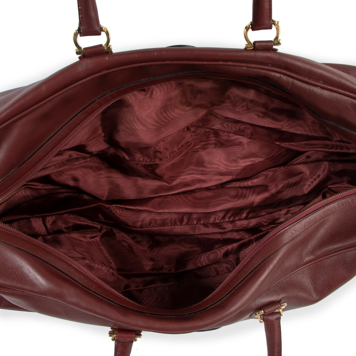 Must de Cartier Burgundy Leather Travel Bag