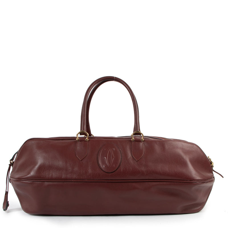 Must de Cartier Burgundy Leather Travel Bag
