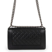 Buy an authentic second hand Chanel Black Caviar Medium Boy Bag in very good condition at Labellov