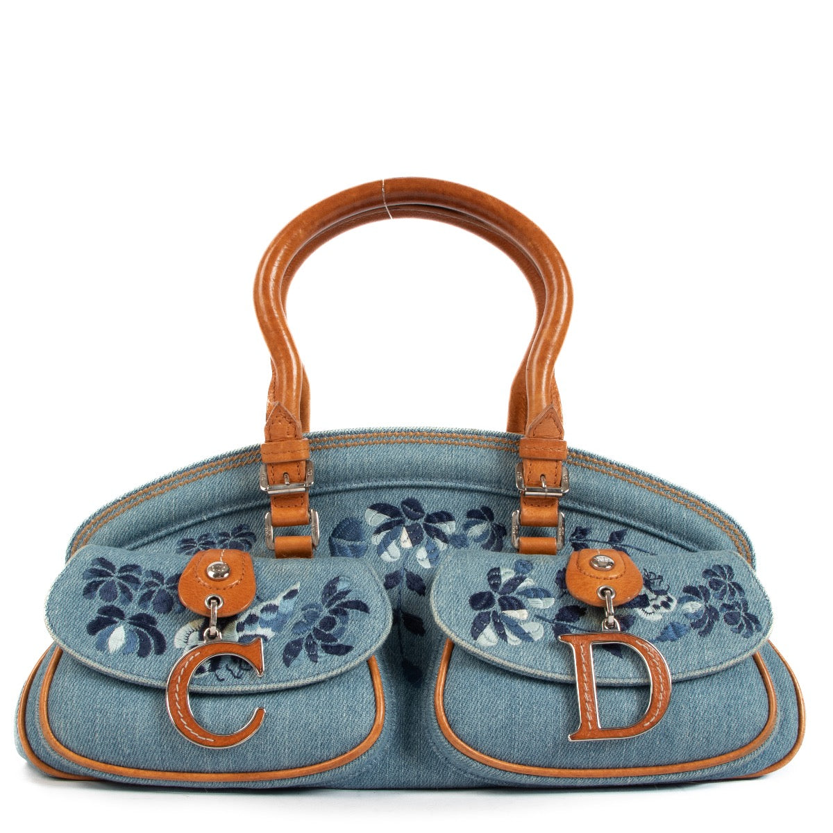 shop 100% authentic second hand Christian Dior Embroidered Denim Frame Bag on Labellov.com