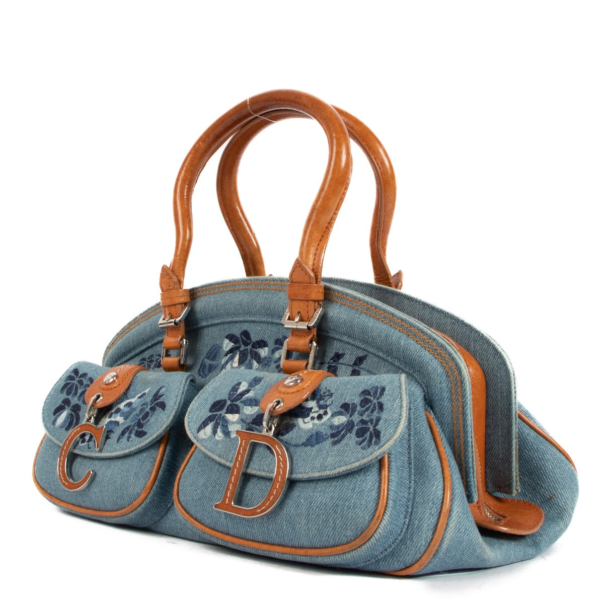 shop 100% authentic second hand Christian Dior Embroidered Denim Frame Bag on Labellov.com