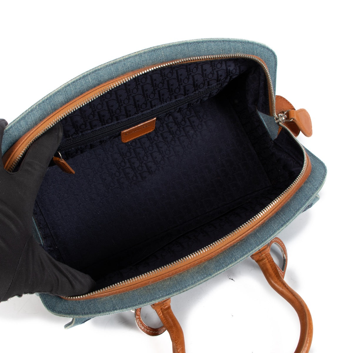 shop 100% authentic second hand Christian Dior Embroidered Denim Frame Bag on Labellov.com