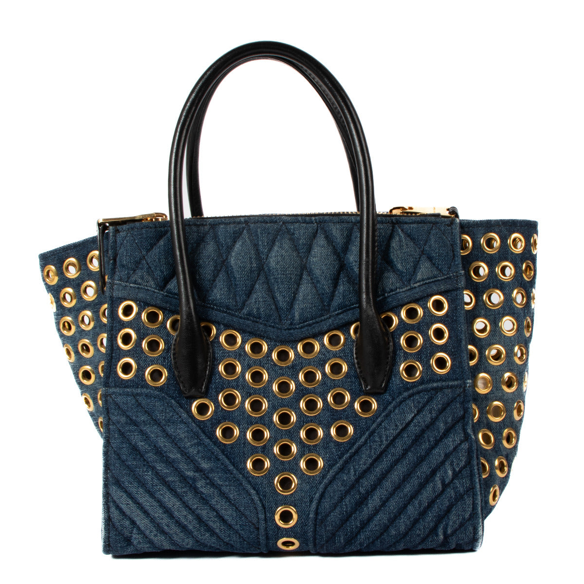 Miu Miu Blue Denim Biker Bag
