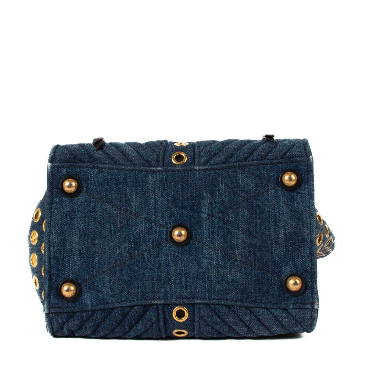 Miu Miu Blue Denim Biker Bag