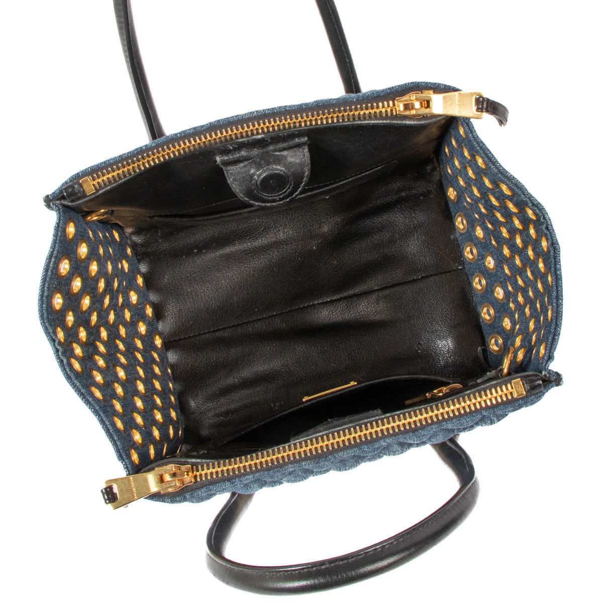 Miu Miu Blue Denim Biker Bag