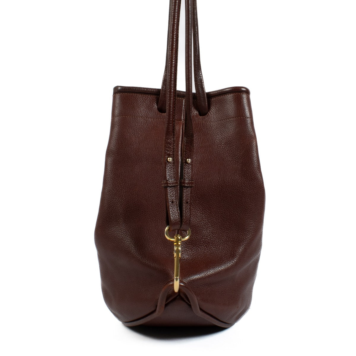 Discover the elegance of this deep Burgundy leather backpack, featuring a structured silhouette and luxurious gold hardware. Perfect for both everyday use and special occasions, this timeless designer piece adds sophistication to any outfit. Shop now on L