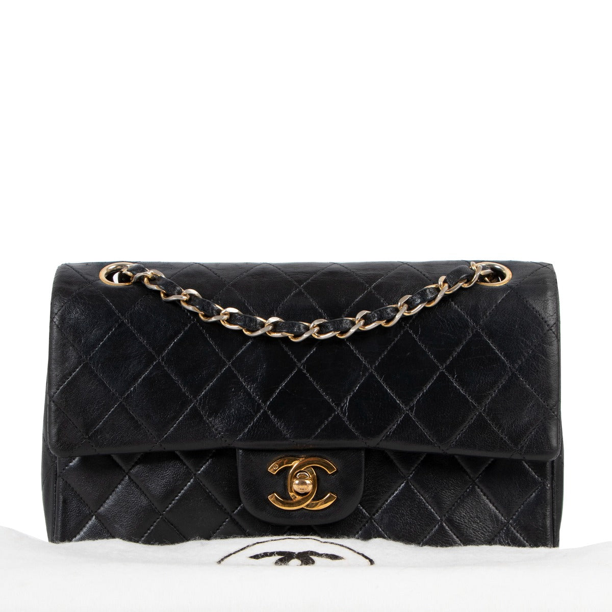 Chanel Vintage Black Calfskin Small Classic Flap Bag