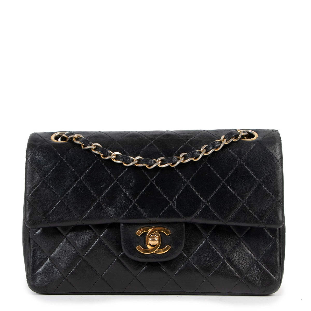 Chanel Vintage Black Calfskin Small Classic Flap Bag