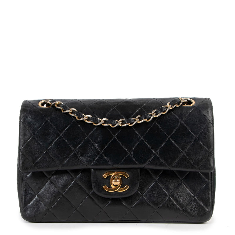 Chanel Vintage Black Calfskin Small Classic Flap Bag