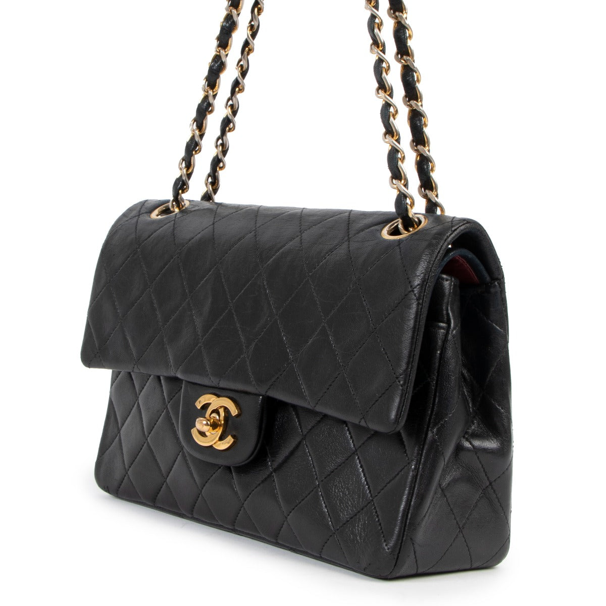 Chanel Vintage Black Calfskin Small Classic Flap Bag