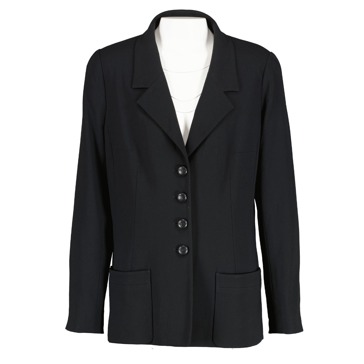 Chanel 97C Black Classic Tailored Blazer Jacket