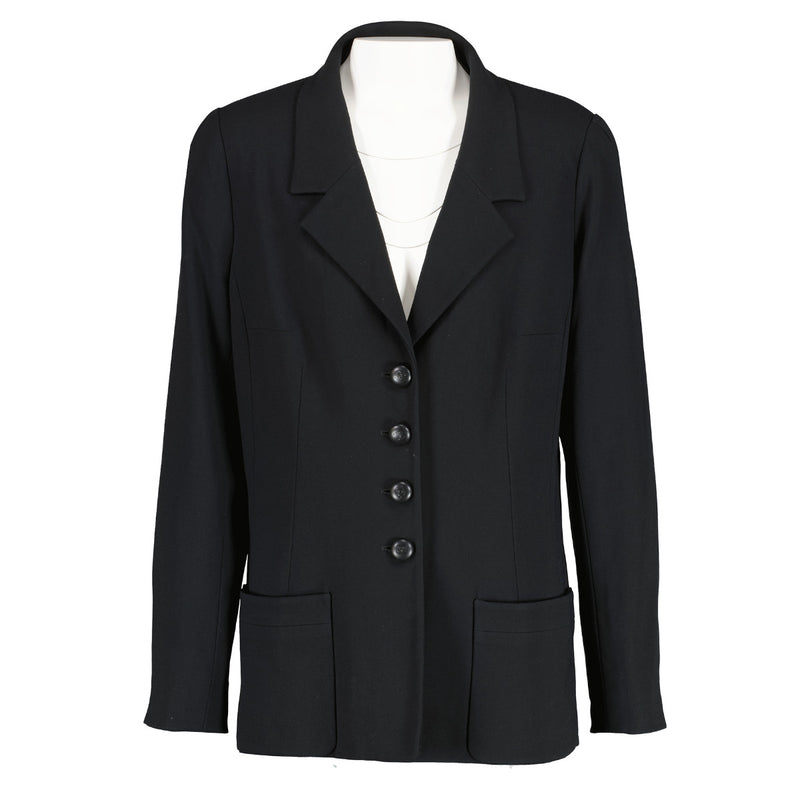 Chanel 97C Black Classic Tailored Blazer Jacket