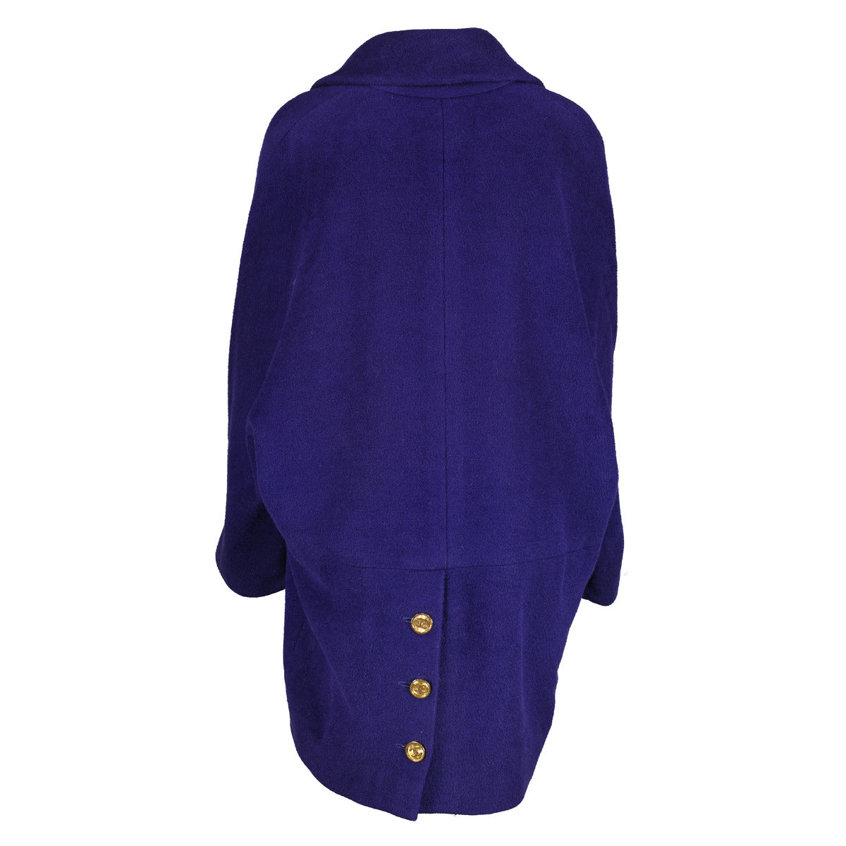 Chanel Vintage Golden Button Cobalt Blue Oversized Coat