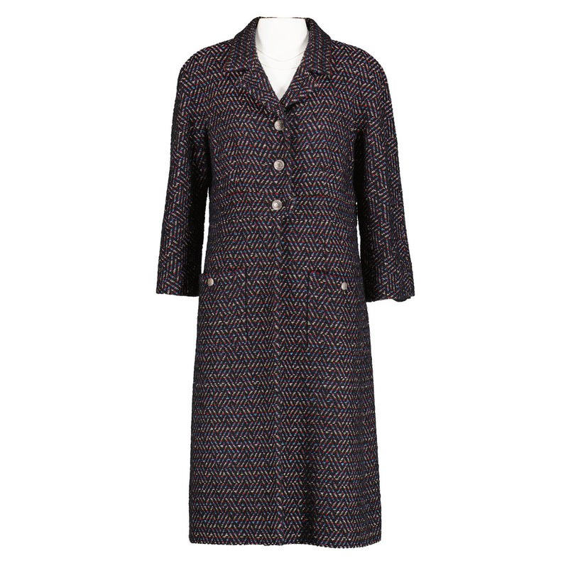 Chanel Fall/Winter 2007 Tweed Long Coat - Size 44