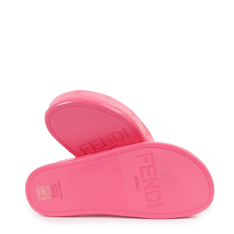 Fendi Pink Reflection Crisscross FF Slide Sandals
