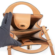 Delvaux Turnlock Peach Jumping Leather Crossbody Bag
