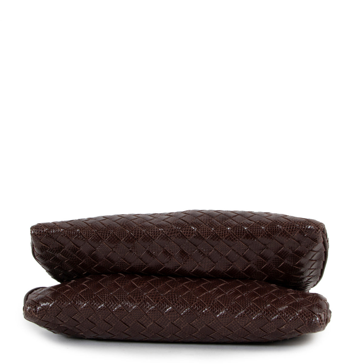 Pochette Bottega Veneta en lézard marron avec Intrecciato
