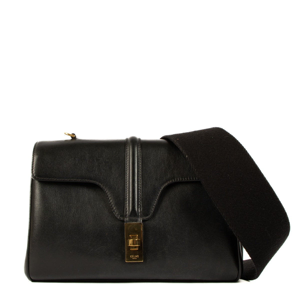 Celine Black Smooth Calfskin Teen Soft 16 Bag
