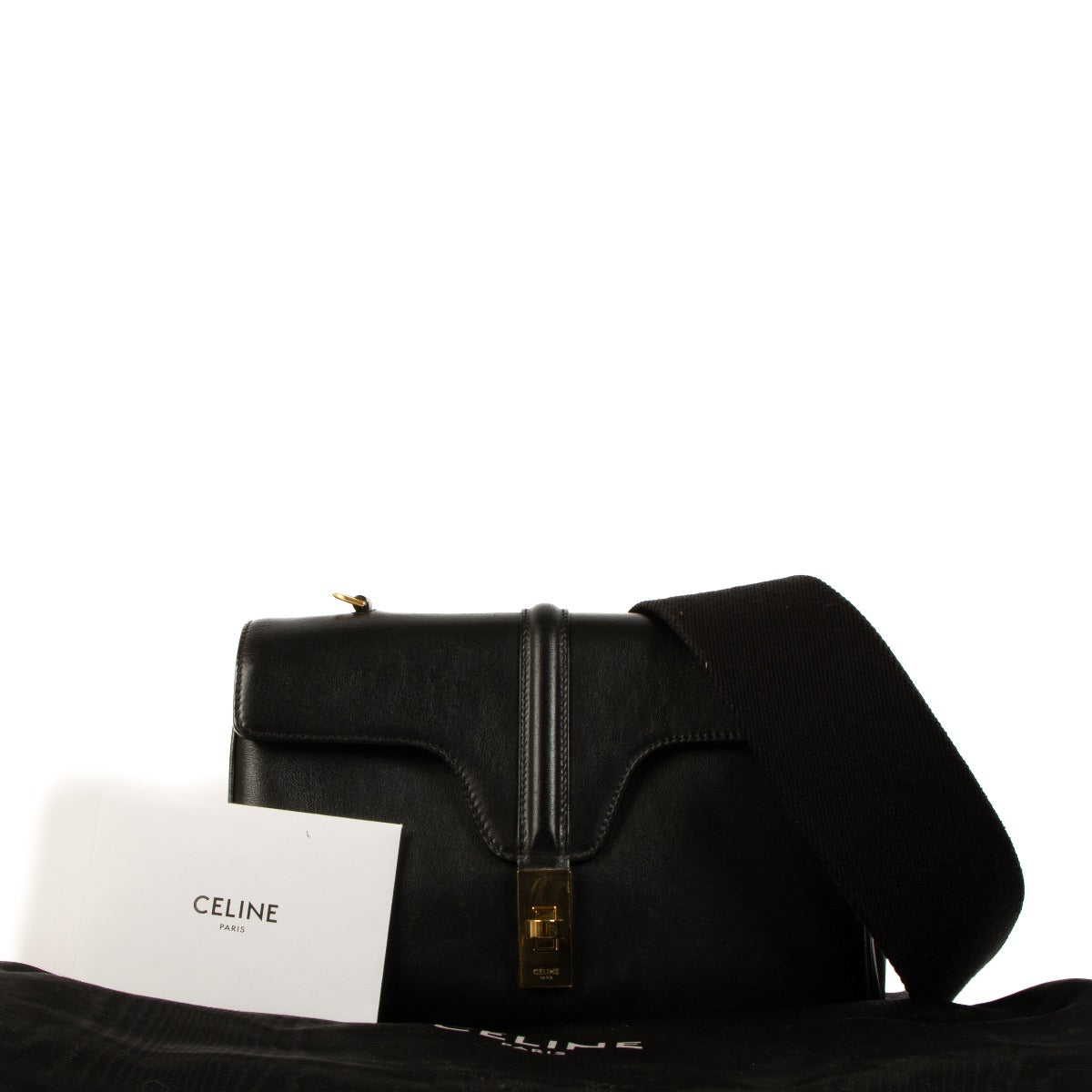 Celine Black Smooth Calfskin Teen Soft 16 Bag