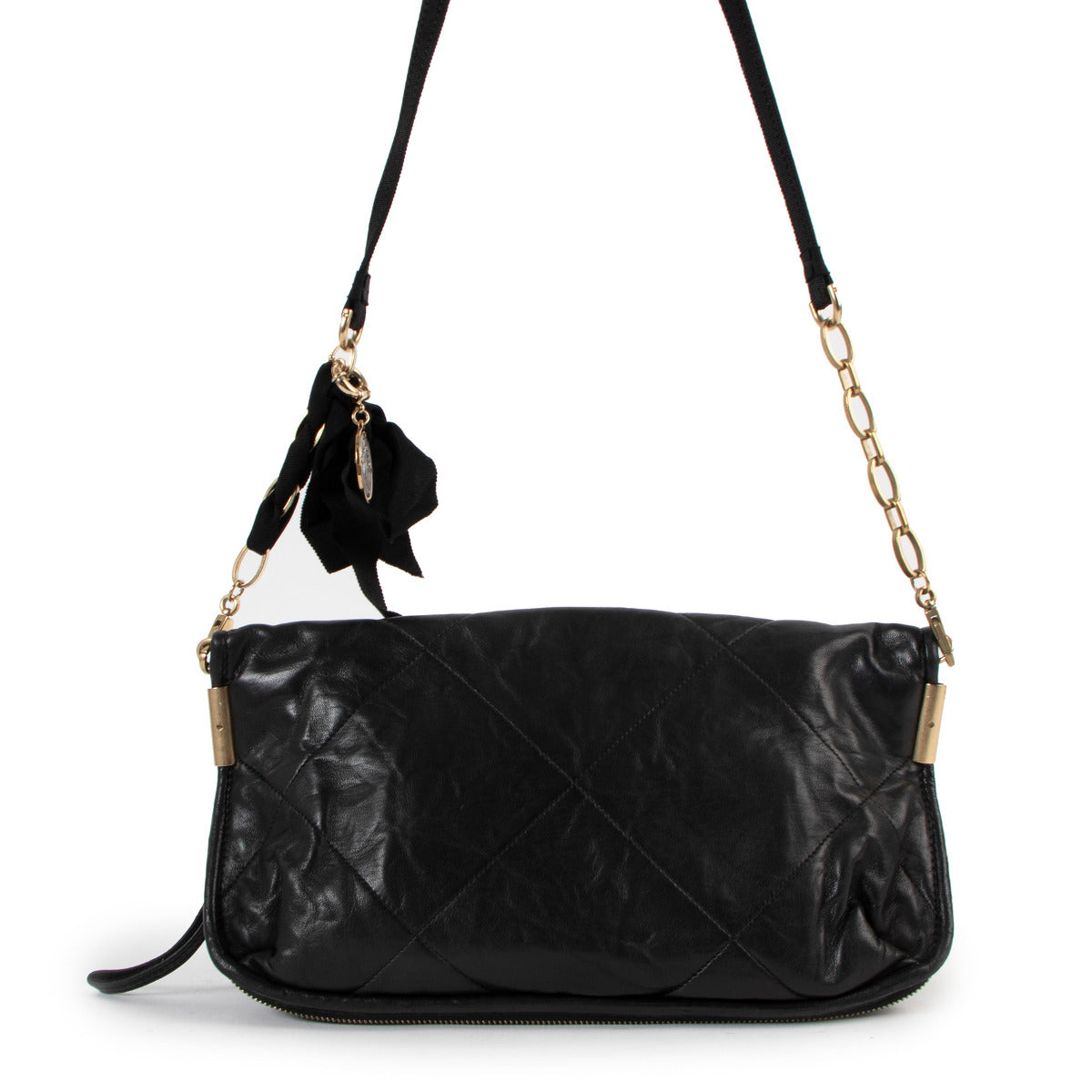 Lanvin Amalia Black Quilted Crossbody Bag