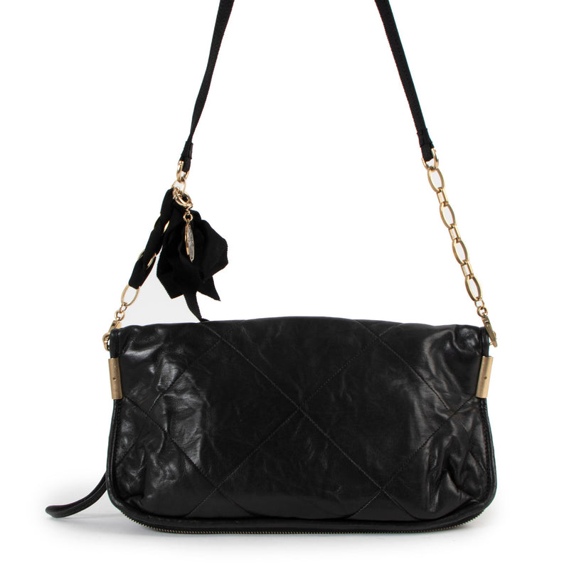 Lanvin Amalia Black Quilted Crossbody Bag